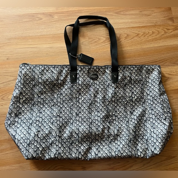 Coach | Bags | Coach Snake Patterned Tote Bag | Poshmark